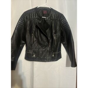 Y2K Women's Moto Faux Leather Olivia Miller Biker Jacket Size Medium